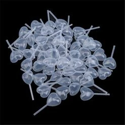 Rexcp 50PCS 4ml Mini Squeeze Transfer Cupcakes Pipettes-Heart Plastic Droppers For Cupcake,Dessert,Strawberries And Chocolate
