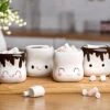 Cute Marshmallow Shaped Mugs Ceramic Hot Chocolate Cup Hot Chocolate Mugs Milk Cocoa Christmas Funny Coffee Mug Mothers Day Gift 6oz