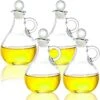 4 Pcs Glass Oil And Vinegar Cruets Decanters - 12 Oz Round Oil Dispenser Glass Cruet Bottle With Stopper For Vinegar, Oil, Salad Dressing, Syrup, Kitchen -KitchenAid Shop 41kfySIRIHL