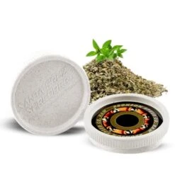 Hemp Grinder For Herbs Bronson Speed Edition Knurled Top For Stronger Grip 2-Piece Medium 2.2 (White)
