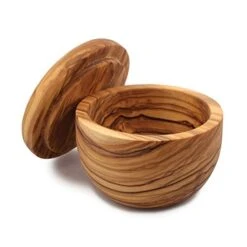 Napoli Salt Keeper With Removable Lid, Olive Wood