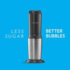 SodaStream Aqua Fizz Sparkling Water Maker Bundle (Black), With Co2, Glass Carafes, & 0 Calorie Fruit Drops Flavors -KitchenAid Shop 41l33uT3x9L