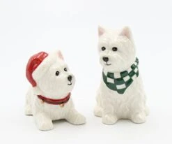 56576 Christmas Westies Salt And Pepper Shakers