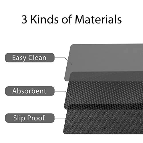 Coffee Mat For Pot Espresso Machine, Large Coffee Maker Mat For Countertops, Coffee Bar Accessories Under Appliance Mats, Golener Coffee Bar Mat, Thick Countertop Protector 25"x17"(Grey) 4 Coffee Mat For Pot Espresso Machine, Large Coffee Maker Mat For Countertops, Coffee Bar Accessories Under Appliance Mats, Golener Coffee Bar Mat, Thick Countertop Protector 25"x17"(Grey) - Image 2