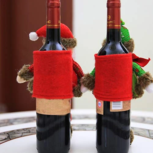LIOOBO Bottle Tops 2pcs Christmas Wine Bottle Cover Santa Snowman Christmas Doll Bottle Champagne Bags For Christmas Table Ornaments Xmas Gift Decoration Bottle Caps 6 LIOOBO Bottle Tops 2pcs Christmas Wine Bottle Cover Santa Snowman Christmas Doll Bottle Champagne Bags For Christmas Table Ornaments Xmas Gift Decoration Bottle Caps - Image 4