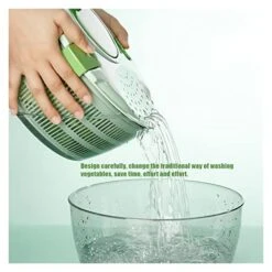 KAYKAI SALAD DEHYDRATOR VEGETABLES SPINNER DRYER MANUAL SWING DEWATERING TOOL BIG CAPACITY WATER DRAINER BASKET KITCHEN TOOL -KitchenAid Shop 41lTLm4fBCL