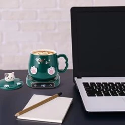 Coffee Mug Warmer & Cute Cat Mug Set, Beverage Cup Warmer For Desk Home Office With Three Temperature Up To 140℉/ 60℃, Coffee Warmer For Cocoa Milk Tea Water Candle, 8 Hours Auto Shut Off -KitchenAid Shop 41lbUPvv6jL