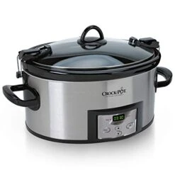 Crock-Pot 3.5 Quart Casserole Manual Slow Cooker, Charcoal & SCCPVL610-S-A 6-Quart Cook & Carry Programmable Slow Cooker With Digital Timer, Stainless Steel -KitchenAid Shop 41lhscGB8XL