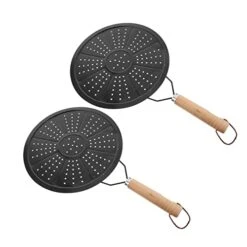 2pcs Insulation Pads Home Diffusers Induction Burner Hot Plate Induction Cooktop Wooden Handle Insulation Pad Countertop Hot Pads Insulation Cook Ring Anti-scalding Pad Iron