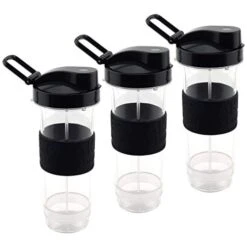 3 Pack Felji 20 Oz Cups With To Go Lids Replacement Set For Magic Bullet Blenders MB1001