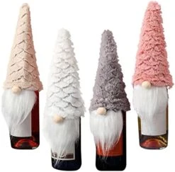 4 Pack Christmas Wine Bottle Covers Handmade And Soft Plush Wine Bottle Toppers For Christmas Decorations Holiday Party Gifts -KitchenAid Shop 41lxqm7ubBL. AC