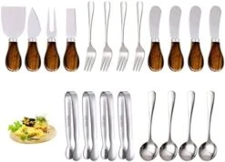 Charcuterie Accessories (20 Pcs), Cheese Spreaders For Charcuterie Board, Mini Serving Spoons, Forks And Mini Serving Tongs - Charcuterie Utensils For Butter, Cheese And Pastry Making -KitchenAid Shop 41m1h3P59SL. AC
