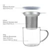 IVA Minima Eva Infuser Tea Mug Glass/Hazy Blue- 400 Ml / 14 Oz