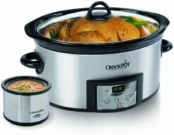 Crock-Pot 6-Quart Countdown Programmable Oval Slow Cooker With Dipper, Stainless Steel, SCCPVC605-S -KitchenAid Shop 41m8CIVMyaL. AC
