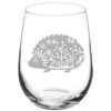 MIP Wine Glass Goblet Fancy Hedgehog (17 Oz Stemless)