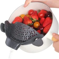 Pasta Strainer - Kitchen Gadgets Strainers And Colanders Silicone Strainer Clip On Strainer For Pots Kitchen Strainer For Meat Vegetables Fruit