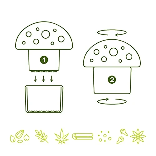 MERRY MUSHROOM Herb Grinder, Red/White, 3 Inches 4 MERRY MUSHROOM Herb Grinder, Red/White, 3 Inches - Image 2