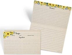 Sunflower Recipe Cards (Set Of 50) Large 4x6 - Rustic Kraft Tan, From The Kitchen Of - Double-Sided For Weddings, Bridal, Baby Shower - Made In USA -KitchenAid Shop 41mMpa0NBpL. AC