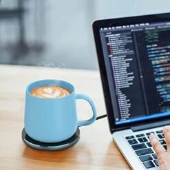 Auto On/Off Gravity-Induction Coffee Mug With Intelligent Temperature Control 113°F/45°C Cup Warmer Self-Heating With Wireless Charging Function Gifts For Home Office (Mug Included) Blue -KitchenAid Shop 41mO8ofMGqL