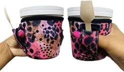 Ice Cream Cooler Sleeve - Neoprene Ice Cream Pint Holder With Handle And Pocket - Tear Resistant Cooler & Container - Machine Washable & Leak Proof Cup Cover For Yogurt & Frozen Desserts -KitchenAid Shop 41mV7FGxIhL. AC