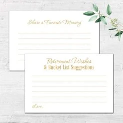48 Cnt Retirement Wishes, Bucket List And Share A Memory Cards (Gold)