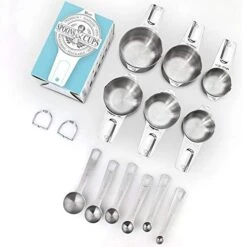Easuring Cup And Spoon Set Stainless Steel 13 Inch 18/8 Stainless Steel: 7 Measuring Cups And 5 Measuring Spoons, With A Professional Magnetic Measurement Conversion Table -KitchenAid Shop 41ml21tUDtL