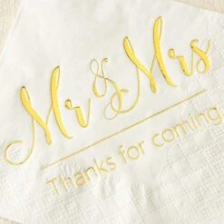 Wedding Napkins Mr And Mrs Gold Cocktail Beverage Dessert Napkins For Wedding Shower Engagement Party Decorations, Wedding Cake Table Decor Supplies. 100 Pcs, 3-Ply -KitchenAid Shop 41mmrI04eDL