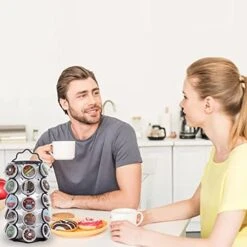 Coffee Pod Holder With 360 Degrees Rotating Carousel Stand - K Cup Pods Organizer For 35 Coffee K Pods - Coffee Storage Display Rack For Kitchen, Countertop And Coffee Bar Station (35 Pods | Black) -KitchenAid Shop 41mmv7BlyFL