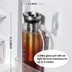 Cold Brew Coffee Iced Tea Maker & Fruit Pitcher - Large Capacity 68 Ounces - With Durable Glass Carafe/Fine Mesh Steel Infuser/Airtight Lid -KitchenAid Shop 41mnWOjL9XL