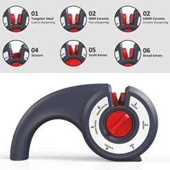 Knife Sharpeners 6-Stage Adjustable Manual Knife Sharpener For Kitchen, Outdoor, And Pocket Knives