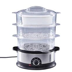 LDCHNH Home Electric Food Steamer Multifunctional Steamer Pot Automatic Power-Of 3-Layer Large Capacity Seafood Steamer Cooker