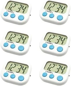 6 Pack Digital Timer For Teacher Small Timers For Kids Magnetic Back Big LCD Display Loud Alarm Minute Second Count Up Countdown With ON/Off Switch For Classroom, Homework, Exercise(3 Blue & 3 White) -KitchenAid Shop 41msSbcdfL. AC