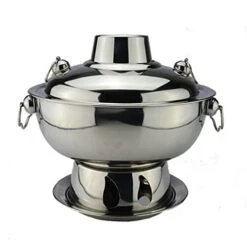 AMAYYAtg Cooking Pot Thickened Imitation Copper Hotpot, Charcoal Hotpot, Copper Colored Household Instant Boiled Mutton, Old Style Hotpot, Fire Boiler