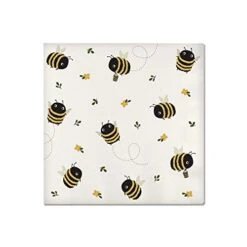 Paper Lunch Napkins By Studio Oh! - Buzzy Bees - Pack Of 40 - Full-Color Art - 3-Ply Strong & Durable, Easy Cleanup - For Everyday & All Occasions