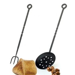 VICTOR Enamelled Chestnut Roaster And Toasting Fork Set, 57x15.5x5 Cm, Black -KitchenAid Shop 41n4sHsDXgL