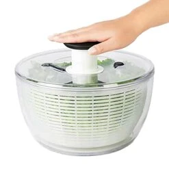 HEIMP Dryer Salad, Large-Capacity Vegetables Fruit And Lettuce Spinner, Easy To Use, Quick Drying With One-Button Pause Function Kitchen Slicer
