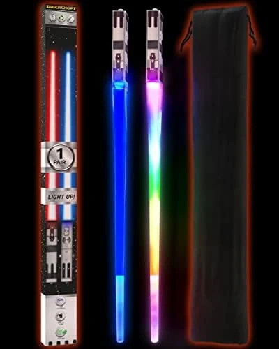 LIGHTSABER CHOPSTICKS LIGHT UP STAR WARS LED Glowing Light Saber Chop Sticks REUSABLE Sushi Lightup Sabers Removable Handle Dishwasher Safe 8 Color Modes 1 Pair 8 LIGHTSABER CHOPSTICKS LIGHT UP STAR WARS LED Glowing Light Saber Chop Sticks REUSABLE Sushi Lightup Sabers Removable Handle Dishwasher Safe 8 Color Modes 1 Pair - Image 6