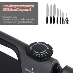 Knife Sharpeners,Professional Knife Sharpener, Kitchen Knife Sharpener With Adjustable Angle,3 Stages Sharpening Slot, Scissor, Coarse, Fine 10 Knife Sharpeners,Professional Knife Sharpener, Kitchen Knife Sharpener With Adjustable Angle,3 Stages Sharpening Slot, Scissor, Coarse, Fine -KitchenAid Shop 41nBmlQRVHL