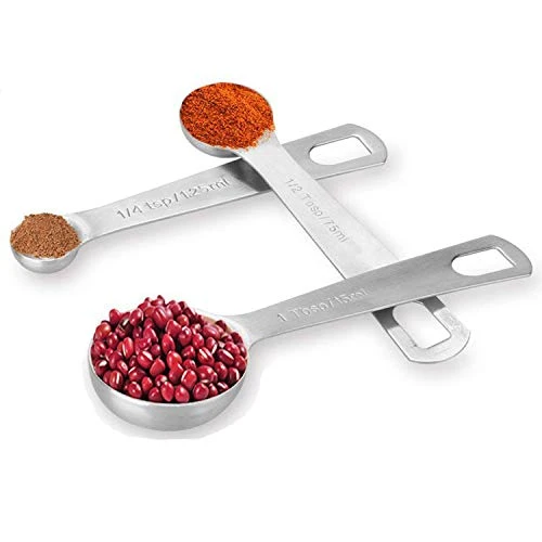 Measuring Spoons Stainless Steel Small Tablespoon Accurate Kitchen Measuring Spoons 1/2 Tablespoon And 1/8 Teaspoon Metal Measuring Spoon For Dry And Liquid Ingredients, Set Of 6. 6 Measuring Spoons Stainless Steel Small Tablespoon Accurate Kitchen Measuring Spoons 1/2 Tablespoon And 1/8 Teaspoon Metal Measuring Spoon For Dry And Liquid Ingredients, Set Of 6. - Image 4
