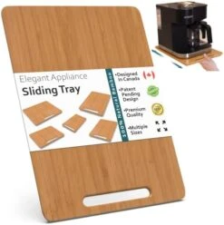 Kitchen Appliance Slider For Counter – Bamboo Under Cabinet Sliding Tray For Coffee Maker, Air Fryer, Food Processor, Blender, Toaster – Kitchen Appliance Rolling Tray For Countertop (9.5” X 14”) -KitchenAid Shop 41nJck59AgL. AC
