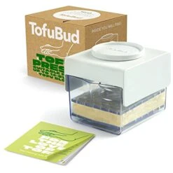 Tofu Press - Tofu Presser For Firm Or Extra Firm Tofu - Tofu Maker With Water Drainer Made From Durable Sustainable Materials - Tofu Recipe Book Included