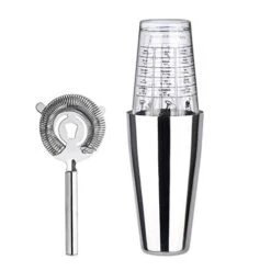 TWDYC 3 Pieces Of Bartender Kit Including Shaker 2 Tins Set, 750ml Stainless Tin 550ml Glass Tin And Strainer
