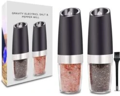Gravity Electric Salt And Pepper Grinder, Automatic Operation Pepper And Salt Mill With Adjustable Ceramic Rotor Battery Powered Matte Salt And Pepper Grinder Mill Set With Blue LED Light Black,2 Pack 13 Gravity Electric Salt And Pepper Grinder, Automatic Operation Pepper And Salt Mill With Adjustable Ceramic Rotor Battery Powered Matte Salt And Pepper Grinder Mill Set With Blue LED Light Black,2 Pack -KitchenAid Shop 41nboWzhz2L. AC