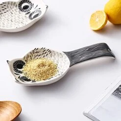 Ceramic Spoon Rest 3D Owl Spoon Holder Spatula Ladle Holder For Home Kitchen -KitchenAid Shop 41ndHicq0gS