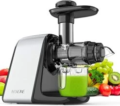 Juicer Machines, NXONE Slow Masticating Juicer, Cold Press Juicer Extractor With Queit Motor/Not Break, Not Jammed, Slow Juicer Easy To Clean, 3-Speed Modes For High Nutrient Vegetables & Fruits
