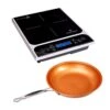 1800W Portable Induction Cooktop Burner, Single Burner Electric Cooktop With Digital Touch Sensor, Smart Induction Burner Compatible With Induction Cookware, Comes With Copper Frying Pan 10"