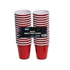 Disposable Red Plastic Mini Party Shot Glasses 2 Oz, 40-Piece