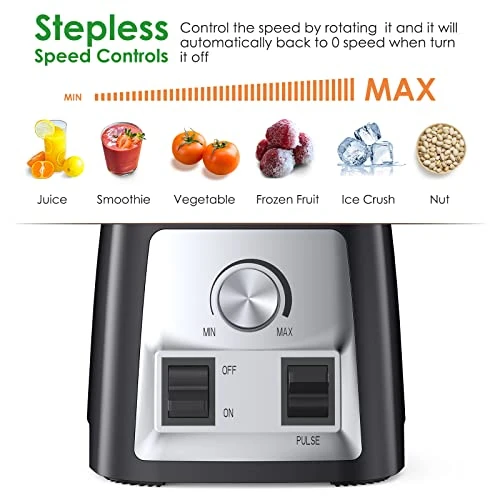 Smoothie Blender Maker, 1450W Powerful Blenders For Kitchen With Time Display, Stepless Control, 2L BPA-Free Tritan Container, 8 Sharp Blades, Jug Kitchen Blender With 30000 RPM High Speed, Ice Crush Blender For Shakes/Smoothies/Ice/Soup/Nut 4 Smoothie Blender Maker, 1450W Powerful Blenders For Kitchen With Time Display, Stepless Control, 2L BPA-Free Tritan Container, 8 Sharp Blades, Jug Kitchen Blender With 30000 RPM High Speed, Ice Crush Blender For Shakes/Smoothies/Ice/Soup/Nut - Image 2