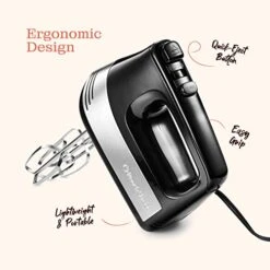 Owerful Electric Kitchen Hand Mixer, 200 Watts, 5 Speed Food Handheld Mixer, With Turbo Button, Dough, Whisk And Beater Attachments, And Accessory Bin, For Dough, Eggs, Batter, -KitchenAid Shop 41o2V4eBmXL