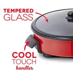 Dash Family Size Electric Skillet With 14 Inch Nonstick Surface + Recipe Book For Pizza, Burgers, Cookies, Fajitas, Breakfast & More, 20 Cup Capacity, 1400-Watt - Red 10 Dash Family Size Electric Skillet With 14 Inch Nonstick Surface + Recipe Book For Pizza, Burgers, Cookies, Fajitas, Breakfast & More, 20 Cup Capacity, 1400-Watt - Red -KitchenAid Shop 41oAgbBDAYL